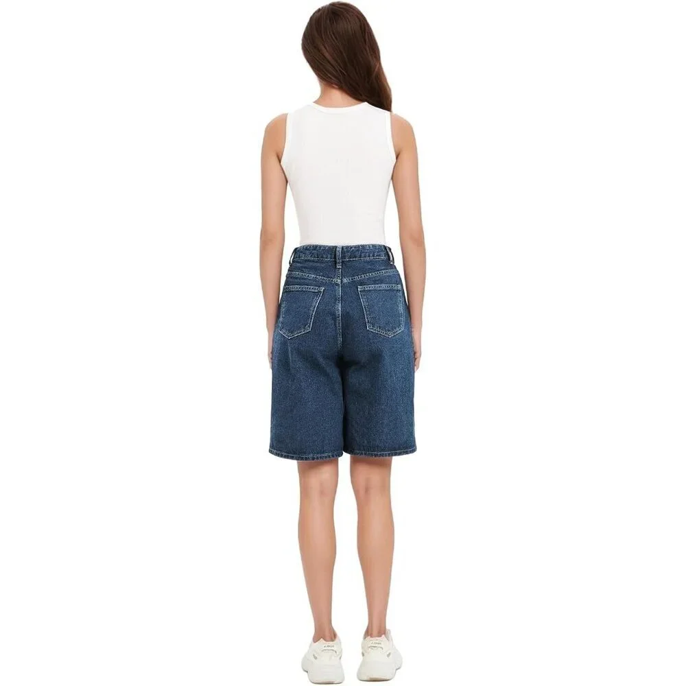 Women's Denim Shorts Mid Waist Relaxed Fit Summer Casual Trendy